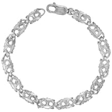 Load image into Gallery viewer, 925 Sterling Silver Solid Flat Bullet Chain Necklace Bracelet 6.5mm 7" to 22"

