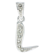 Load image into Gallery viewer, 925 Sterling Silver CZ Action Initial Letter Alphabet Pendant 3/4 Inch Wide

