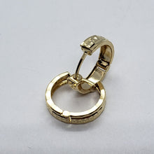 Load image into Gallery viewer, 14K Real Yellow White Gold Huggie Hoop Earrings Diamond Cut Round 11mm Men Women
