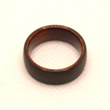 Load image into Gallery viewer, Tungsten Carbide Flat Dark Gray Brushed Finish Inner Wood Wedding Band Ring 8mm
