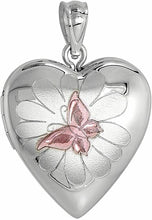 Load image into Gallery viewer, 3/4inch Sterling Silver Heart Shape Locket for 2 Photo with/out Chain 16-24 inch
