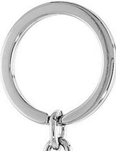Load image into Gallery viewer, Jeweled White Crystal Key Chain Key Ring Clear 1 1/4 inch 33mm Round 4 inch long
