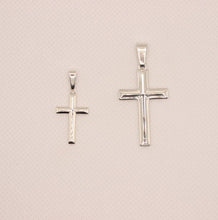 Load image into Gallery viewer, Sterling Silver Dainty Plain Cross Pendant Tubular Flawless High Polished Finish
