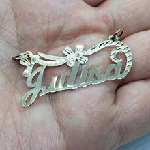 Load image into Gallery viewer, 14K Solid Yellow Gold Personalized/Custom Name Pendant with/out Singapore chain
