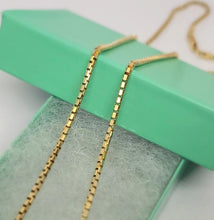 Load image into Gallery viewer, Authentic 14K Solid Yellow Gold Box Chain Necklace 1mm-2.5mm All Size 16"-30"
