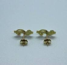 Load image into Gallery viewer, 10K Solid Yellow Gold Dollar $ Sign Money Stud Earring Push Back 2 Size
