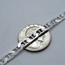 Load image into Gallery viewer, 925 Sterling Solid Silver Italy Flat Mariner Link Chain Necklace 5.8mm 26"
