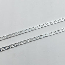 Load image into Gallery viewer, 925 Sterling Silver Italy Flat Mariner Link Chain Necklace Bracelet 2.1mm 7"~30"
