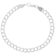 Load image into Gallery viewer, 925 Sterling Silver Light Double Link Charm Necklace Bracelet 5.3mm 16 Inch Long

