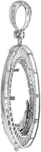 Load image into Gallery viewer, Silver Baguette CZ Eagle Motif Mexican 50 Peso Gold Centenario Coin Bezel 37mm

