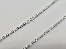 Load image into Gallery viewer, 925 Sterling Silver Sparkle Rock Chain Diamond Cut Necklace 2.9mm 16" to 24"
