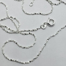 Load image into Gallery viewer, 925 Sterling Silver Diamond Cut Twisted Serpentine Chain Bracelet Necklace 1.5mm
