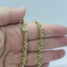Load image into Gallery viewer, Authentic 10K YELLOW GOLD Hollow Twist Rope Link Chain Necklace 5.5mm 22"-32"
