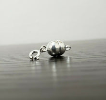 Load image into Gallery viewer, Stamped 925 Sterling Silver Magnetic Clasp Converter for Necklaces 6mm 7mm 9mm
