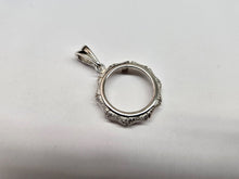 Load image into Gallery viewer, 925 Sterling Silver 10 Cent Dime Coin Bezel Bamboo Shape Edge 18mm Prong Back
