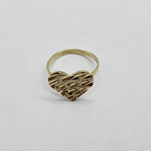 Load image into Gallery viewer, 10K Yellow Solid Gold Flat Heart Nugget Ring Small Medium Large Ring Size 3-11
