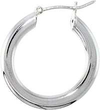 Load image into Gallery viewer, Sterling Silver 4mm Thick Tube Hoop Earrings Plain Polished 3/4-2 3/8 inch Round
