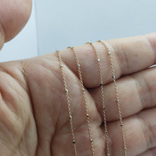 Load image into Gallery viewer, 14K Solid Rose Gold Rolo with Bead Chain Necklace 1mm Size 16-24"
