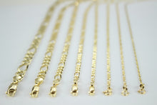 Load image into Gallery viewer, 10K Solid Yellow Gold Figaro Chain Necklace Bracelet 2.5mm ~ 10.5mm / 16" ~ 30"
