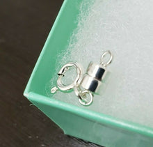 Load image into Gallery viewer, Sterling Silver Magnetic Clasp Converter for Necklaces Square Edge 4mm

