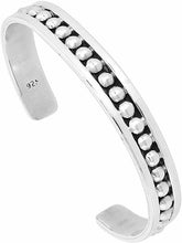 Load image into Gallery viewer, Sterling Silver Cuff Bracelet Beaded Handmade Bangle Cuff Beaded 7.25 inch
