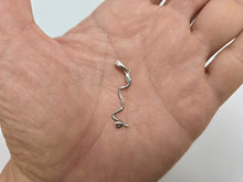 Load image into Gallery viewer, 925 Sterling Silver Long Cobra Snake Pendant Oxidized Finish 1 3/8 (35mm) Inch
