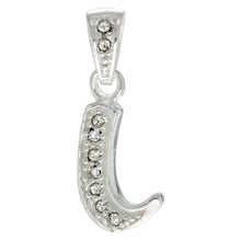 Load image into Gallery viewer, 925 Sterling Silver CZ Action Initial Letter Alphabet Pendant 3/4 Inch Wide
