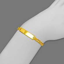 Load image into Gallery viewer, 14K Yellow Gold Baby ID Bracelet Curb X-Light Chain 6mm/4mm Wide 6" Engraving
