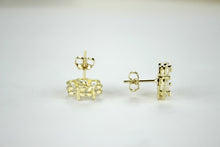 Load image into Gallery viewer, Authentic 10K Gold Flower with CZ Stud Earrings [3 Sizes]
