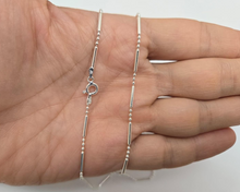 Load image into Gallery viewer, 925 Sterling Silver Three Dot One Dash Pallini Bead Ball Chain Necklace 1.5mm
