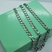 Load image into Gallery viewer, 14K White Gold Solid Cuban Curb Link Chain Necklace Bracelet 5mm 7"~30"
