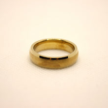 Load image into Gallery viewer, Tungsten Carbide Yellow Domed Brushed Finish Beveled Edge Wedding Band Ring 6mm
