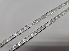 Load image into Gallery viewer, 925 Sterling Silver Beveled Edge Figarucci Link Chain Necklace 6.5mm 7" to 30"
