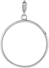 Load image into Gallery viewer, 925 Sterling Silver Half Dollar Bezel 30 mm Coins Prong Back Round Edge 50 Cent
