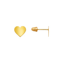 Load image into Gallery viewer, 14K Yellow Gold 7x6.5mm Heart Shape Stud Earrings High Polished Screw Backing
