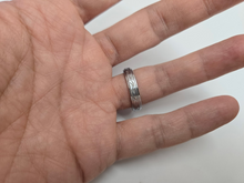 Load image into Gallery viewer, Silver Finish 4.5mm Tungsten 900 Wedding Ring Ladies Vine Pattern Hand carved
