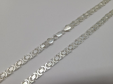 Load image into Gallery viewer, 925 Sterling Silver Solid Flat Byzantine Chain Necklace 7mm 7" to 24"

