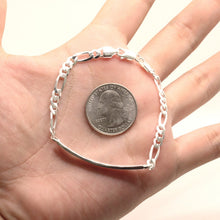 Load image into Gallery viewer, 925 Sterling Silver Personalized Custom Engraved Figaro Link ID Bracelet 5mm
