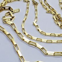 Load image into Gallery viewer, 14K Solid Yellow Gold Box Open Link Chain Necklace 1.5mm 2mm 16" 18" 20" 22" 24"
