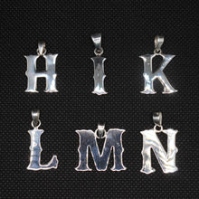 Load image into Gallery viewer, 925 Sterling Silver 26-Alphabet Upper Case Wavy Western Tuscan Initial Pendant

