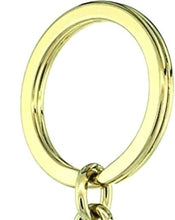 Load image into Gallery viewer, Gold Tone High Heeled Shoe Sandal Key Chain Crystal Key Ring 4" long 33mm Round
