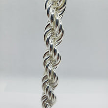 Load image into Gallery viewer, Sterling Silver Very Thick Hollow Rope Chain Bracelet Necklace Italy 10mm 12mm
