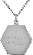 Load image into Gallery viewer, Surgical Stainless Steel Medical Alert ID Tag Pendant 1 in Hexagon 30" Necklace
