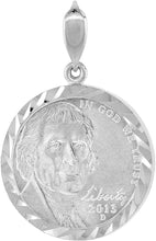Load image into Gallery viewer, 925 Sterling Silver Diamond Cut Bezel 22mm Coins Prong Back 5 Cent Nickel Coin
