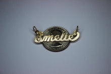 Load image into Gallery viewer, 14K Solid Yellow Gold Personalized Custom Name Pendant Charm Outlined
