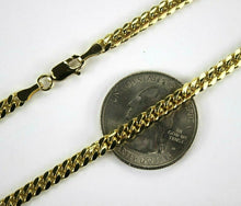 Load image into Gallery viewer, 4mm 10K SOLID Yellow Gold Miami Cuban Link Chain Necklace Men Women Size 20"-30"
