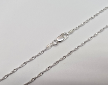 Load image into Gallery viewer, 925 Sterling Silver Twisted Singapore Chain Necklace Diamond Cut 1.7mm 16"-20"
