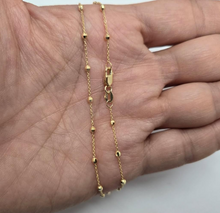 Load image into Gallery viewer, 14K Yellow Gold Bead Rolo Chain Bracelet Anklet Diamond Cut 2mm Link 7" 10"
