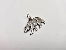 Load image into Gallery viewer, 925 Sterling Silver Large Walking Grizzly Bear Pendant 1/2 (13mm) Inch Tall
