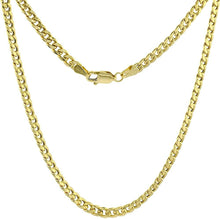 Load image into Gallery viewer, 14K Hollow Yellow Gold Miami Cuban Link Chain Necklace 3.5mm Size 22"~30"
